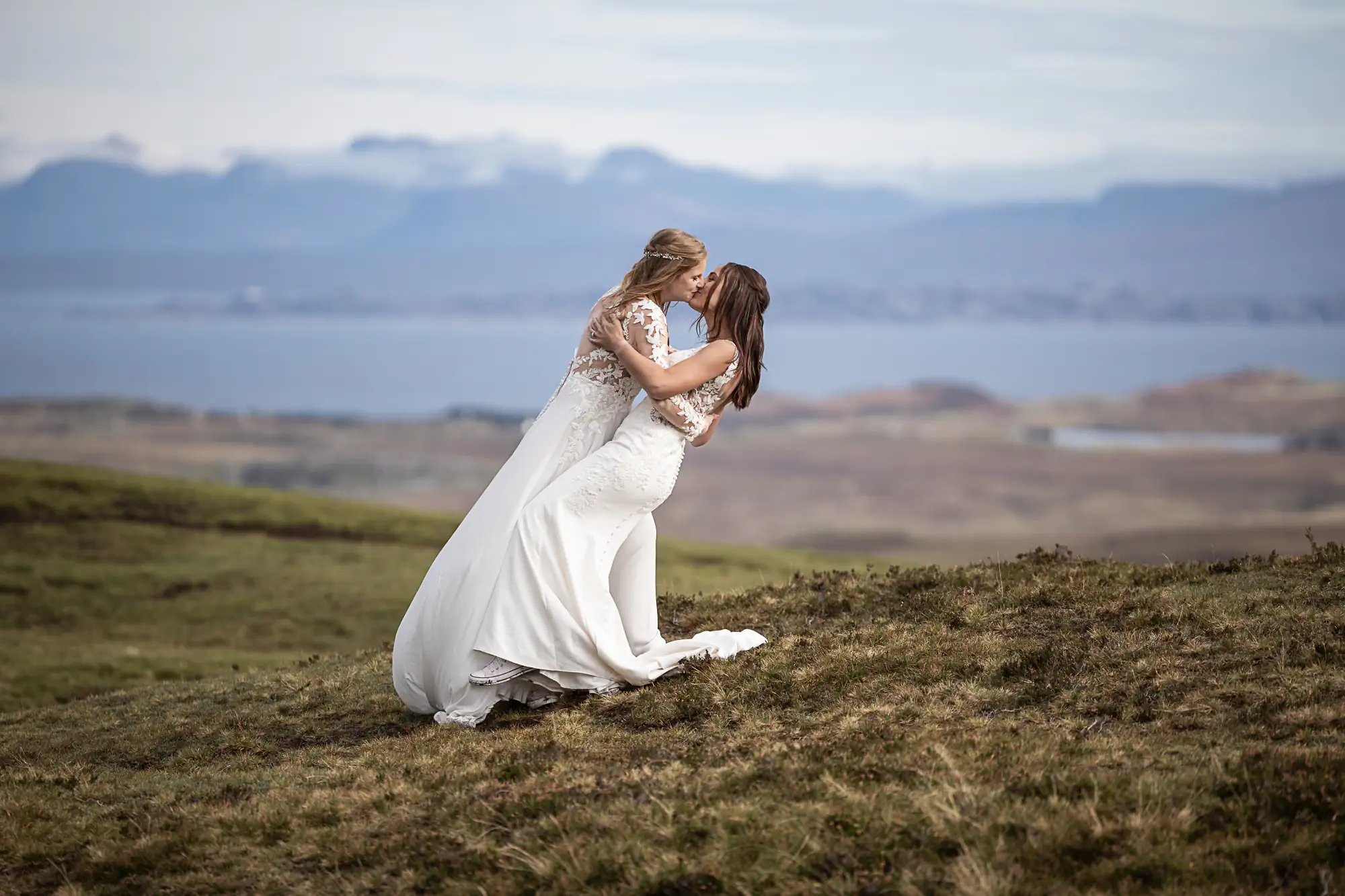 Adrienne and Emily kissing