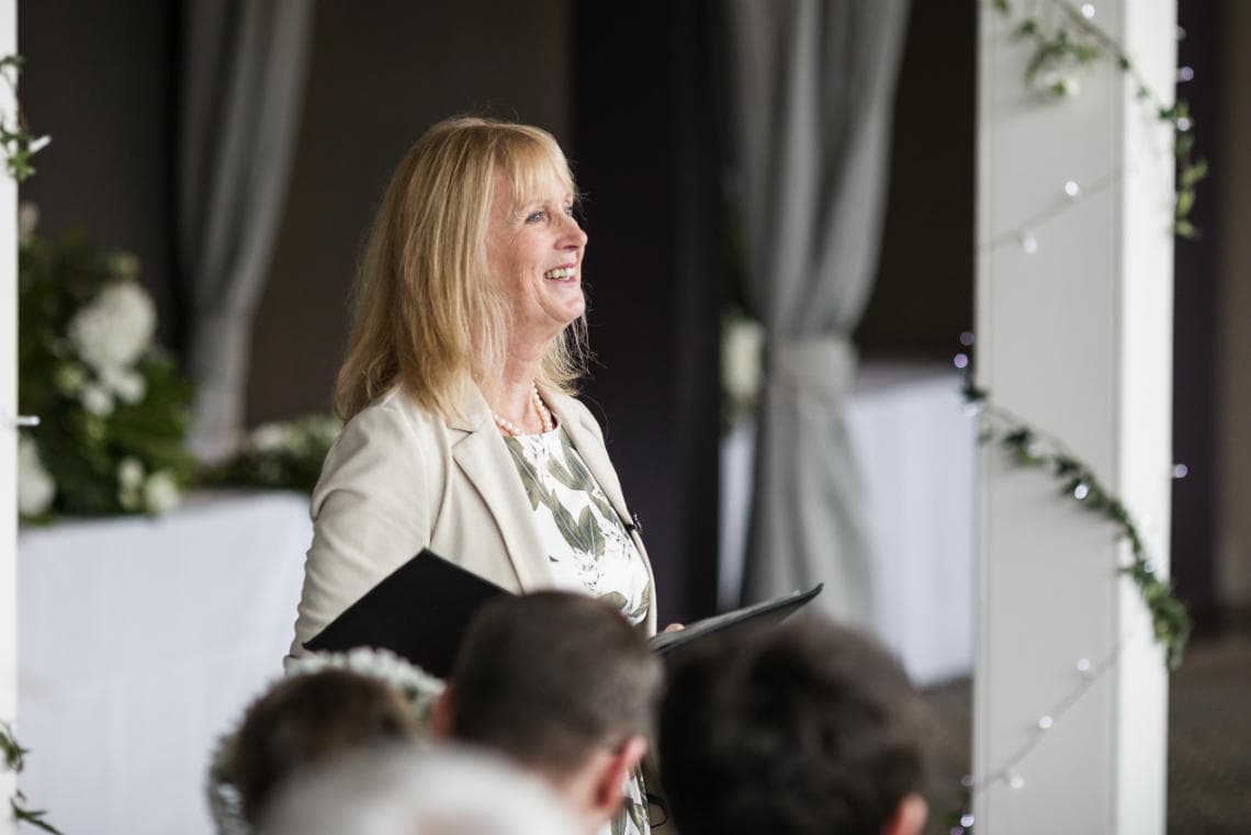 Humanist celebrant smiling