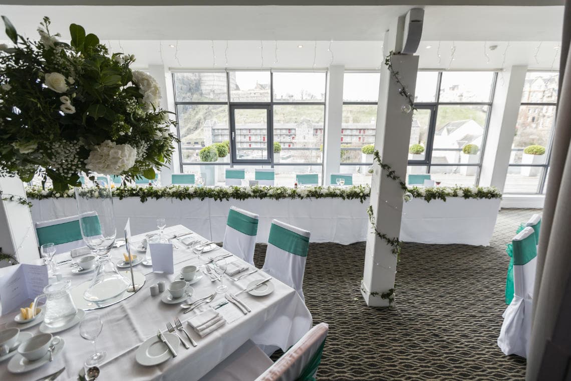 Heights Restaurant dressed for wedding breakfast