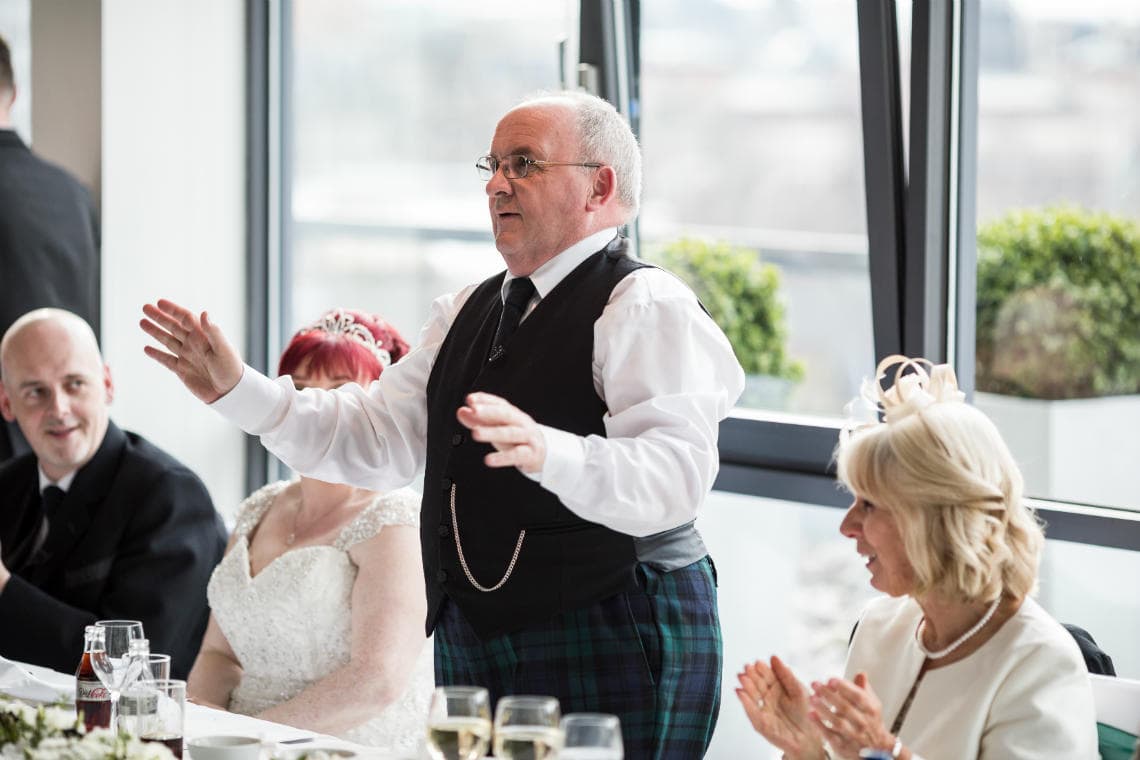 father of bride during wedding speech