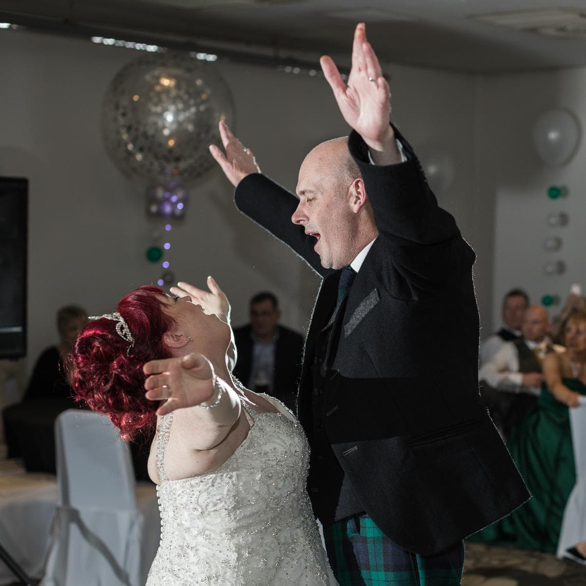 newlyweds first dance at evening reception