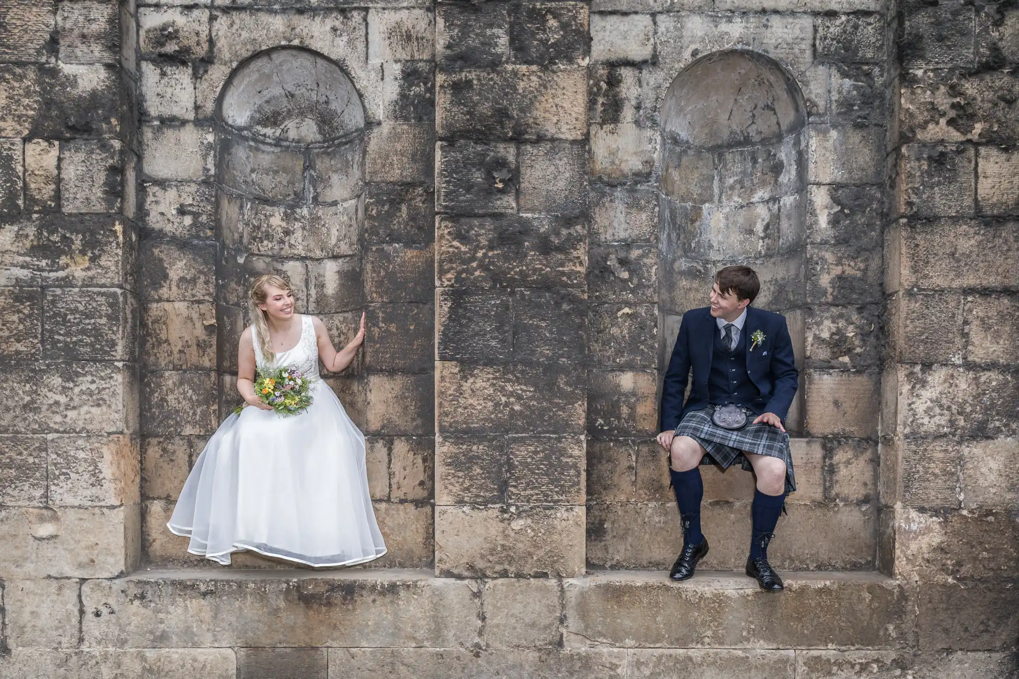 Apex Waterloo Place wedding photographer image of newlyweds Kate and Dane