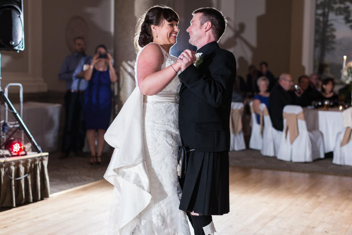 newlyweds first dance in the Sir Walter Scott Suite