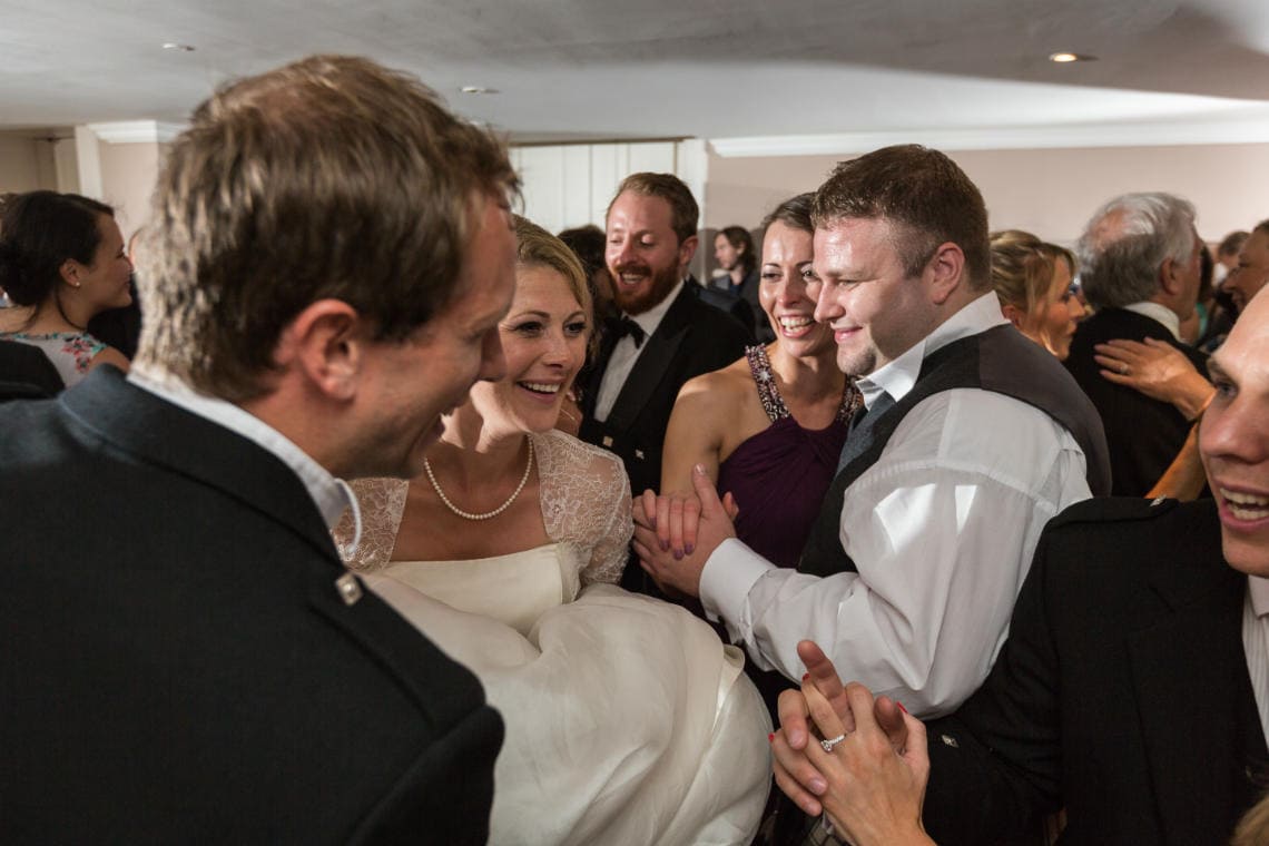Evening reception dancing in the Rose Garden Room