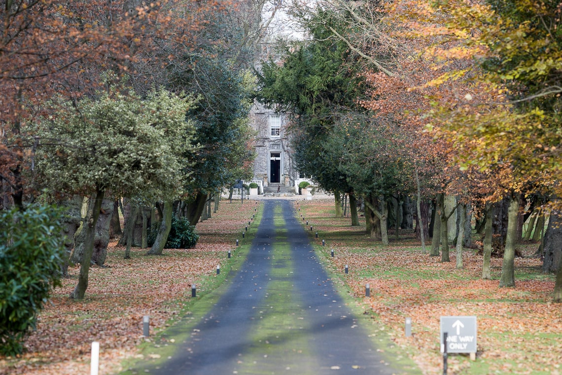 the long entrance driveway