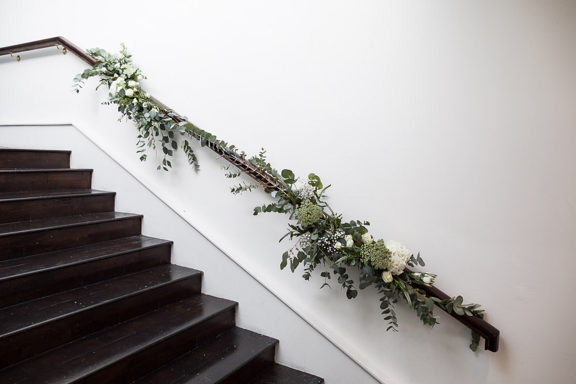 floral decoration on the Orangery steps