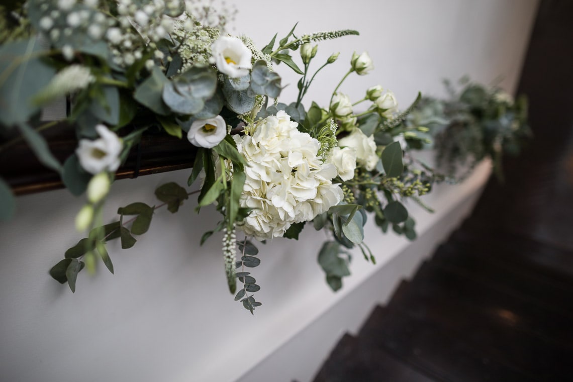 floral decoration on the Orangery steps