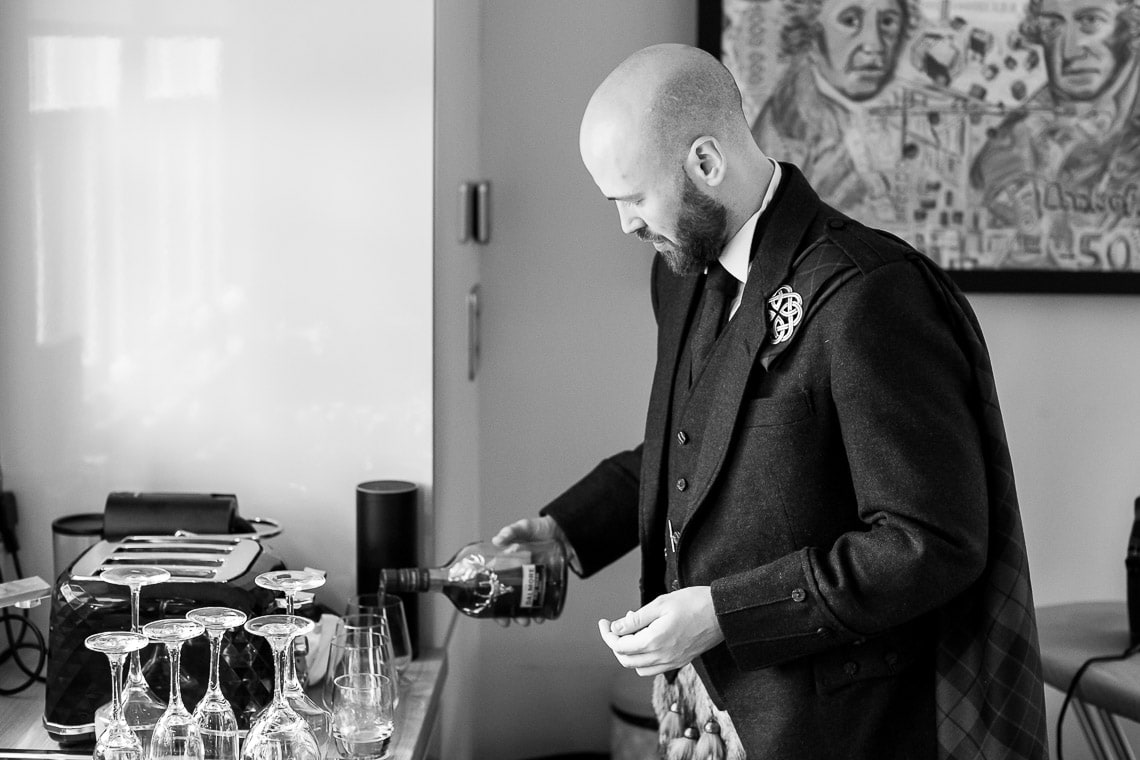 pre-ceremony groom preparations