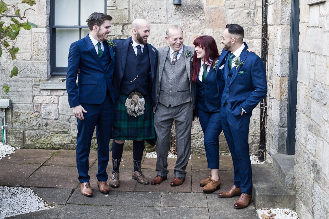 groom and groomsmen group photo pre-ceremony