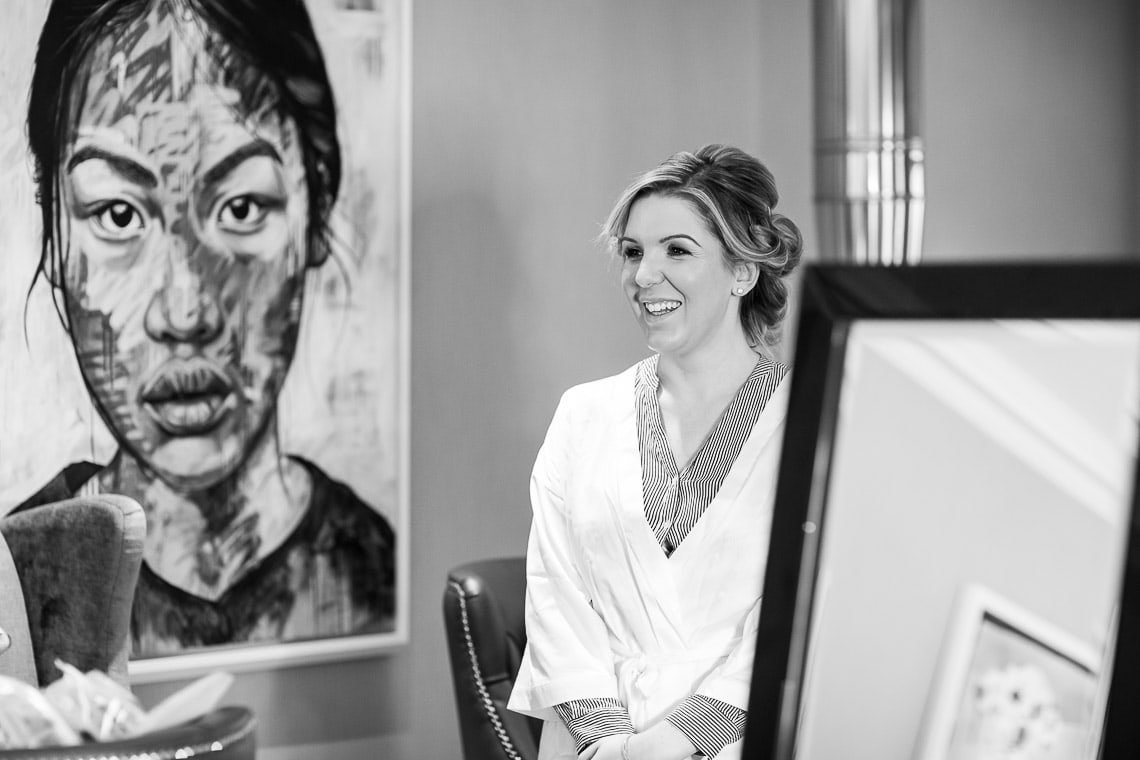 bridesmaid in dressing gown
