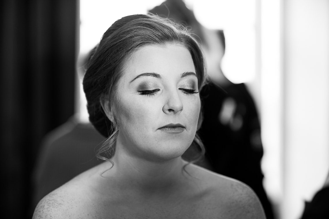 bridal preparations black and white soft light