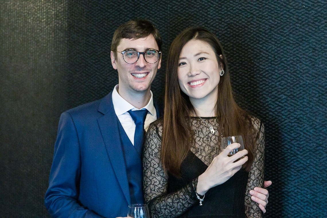 a couple in the Piano Room pre-ceremony