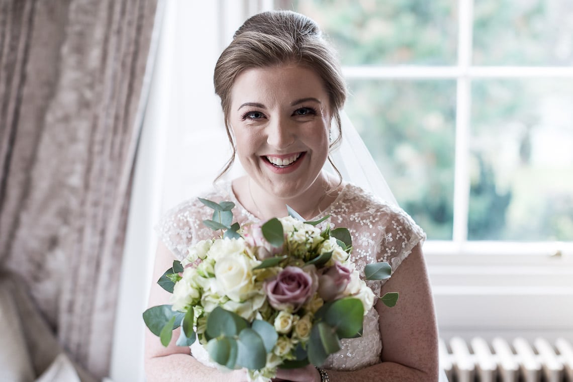 bride and bouquet pre-ceremony