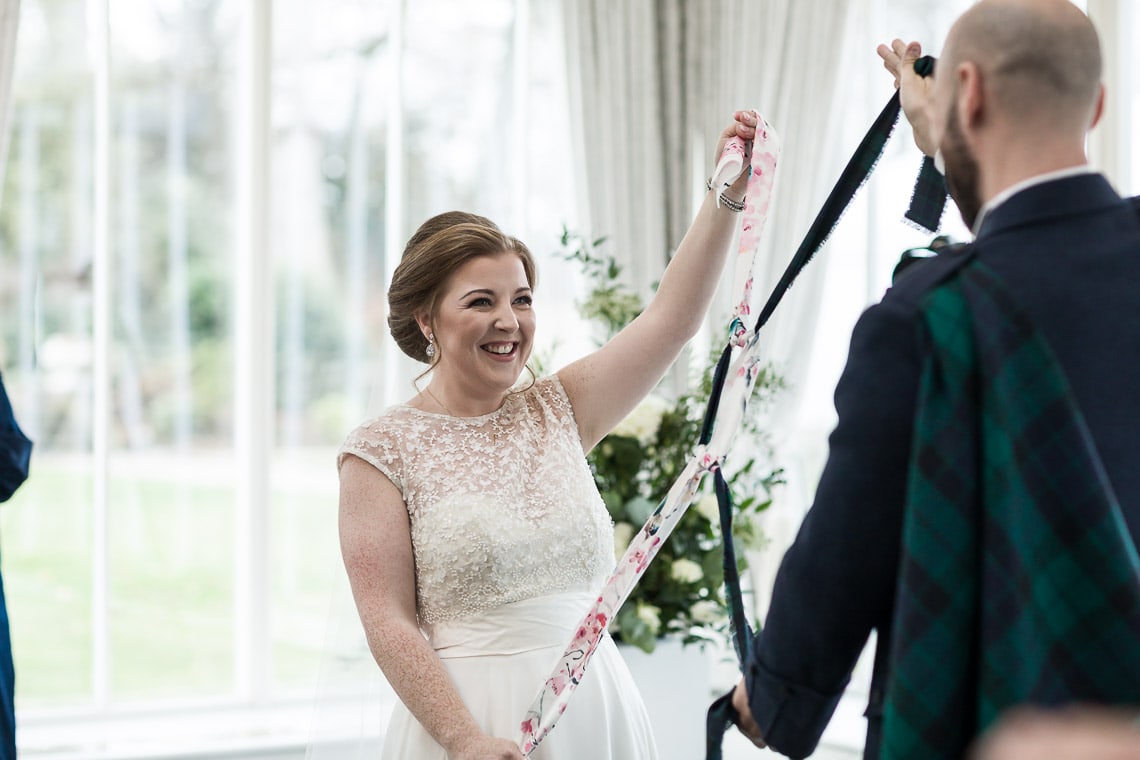 bride tying the knot ceremony