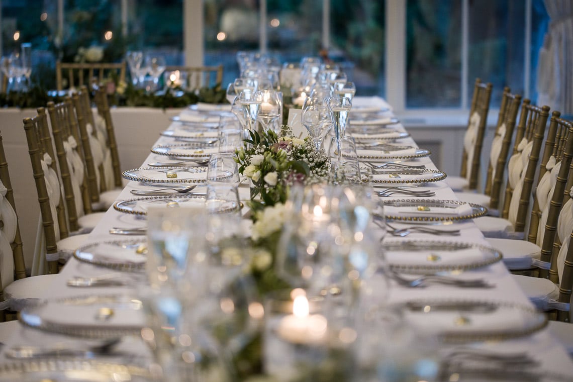 The Orangery with tables ready for wedding breakfast