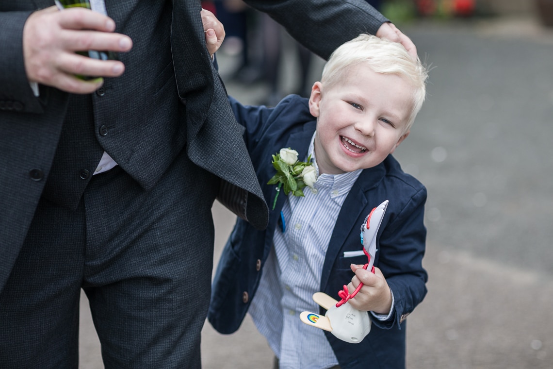 young boy smiles for the camera