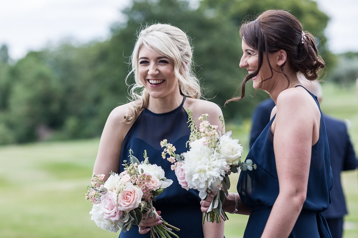 bridesmaids laughing