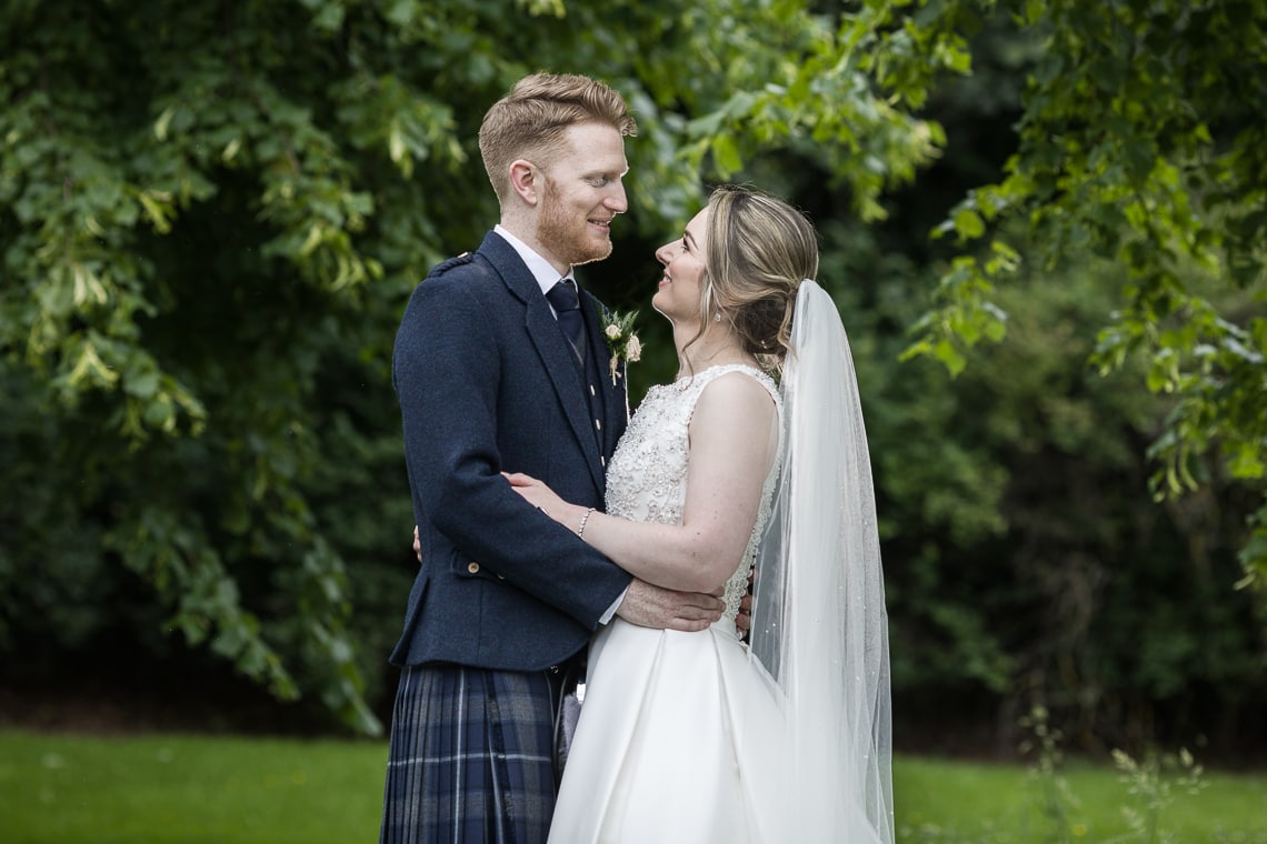 newlyweds embracing