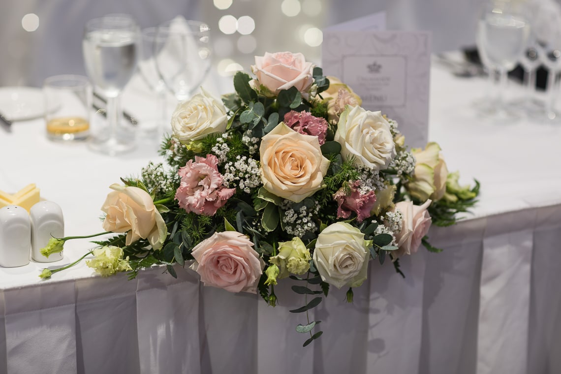 top table flowers in the Dalmahoy Suite