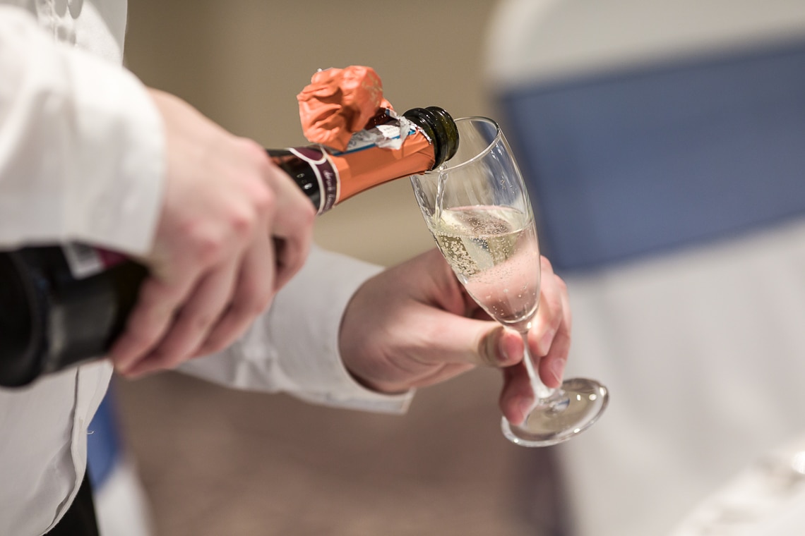 Dalmahoy staff filling a champagne glass