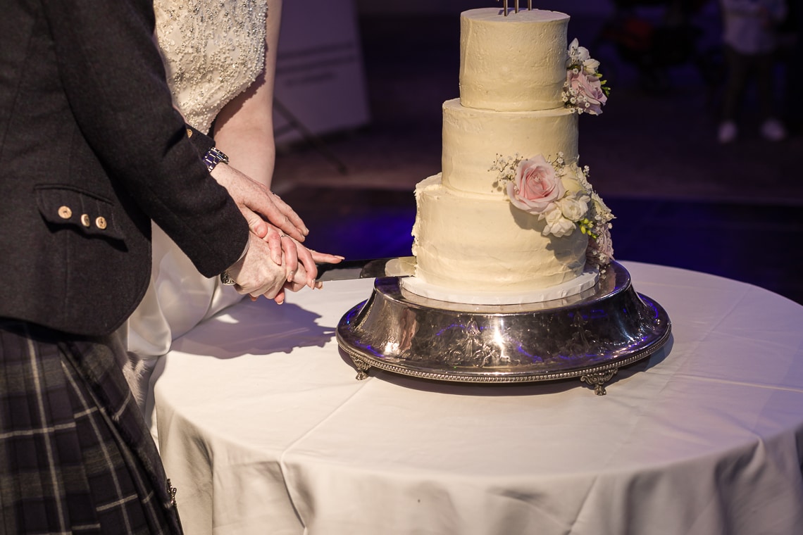 newlyweds cut their cake