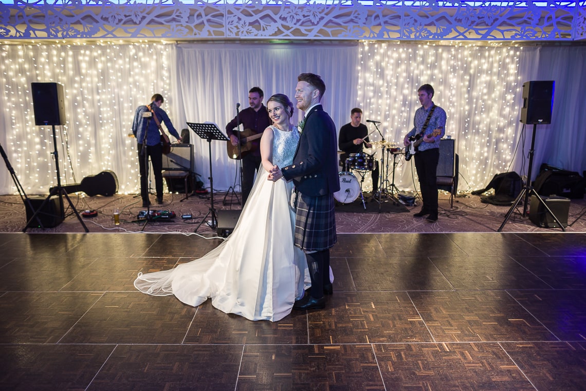 newlyweds first dance in the Dalmahoy Suite