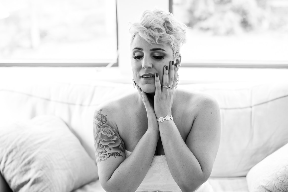 bride black and white portrait