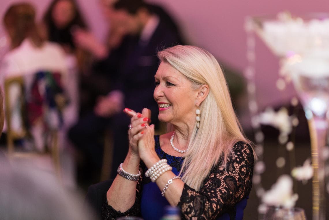 female guest applauds the groom's speech The Pavilion