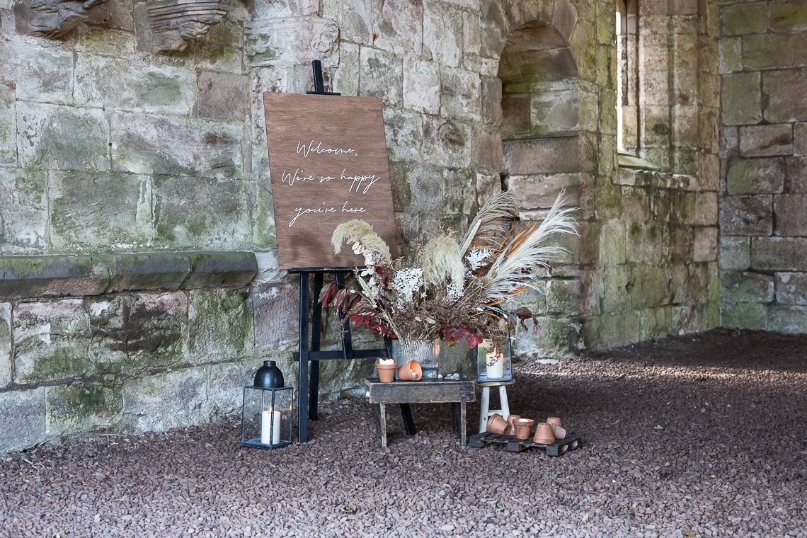 Dunglass Collegiate Church interior welcome sign