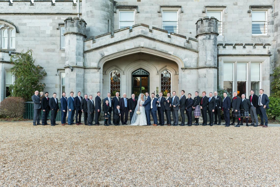 Gardens group photo of the boys by the entrance