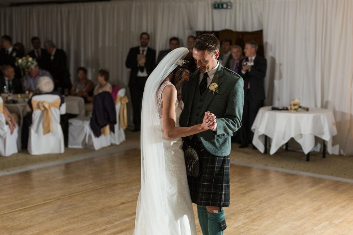 newlyweds' first dance in the Dalmahoy Suite