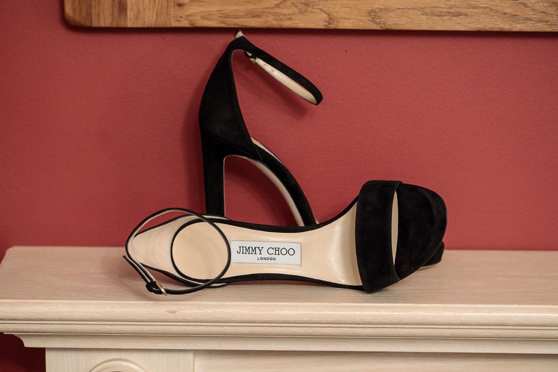 Jimmy Choo black bridal shoes