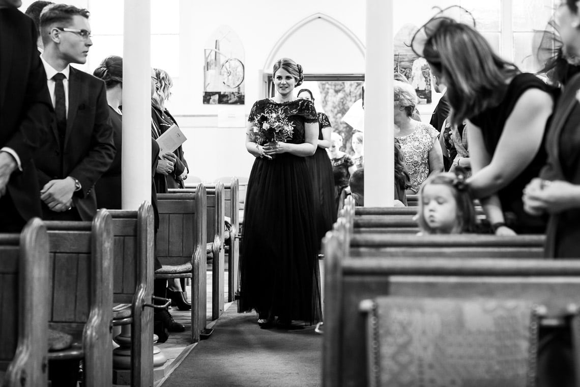 Liberton Kirk processional bridesmaid
