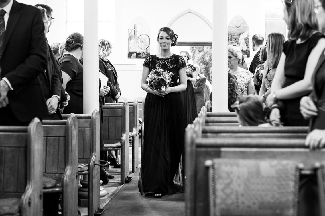 Liberton Kirk processional bridesmaid