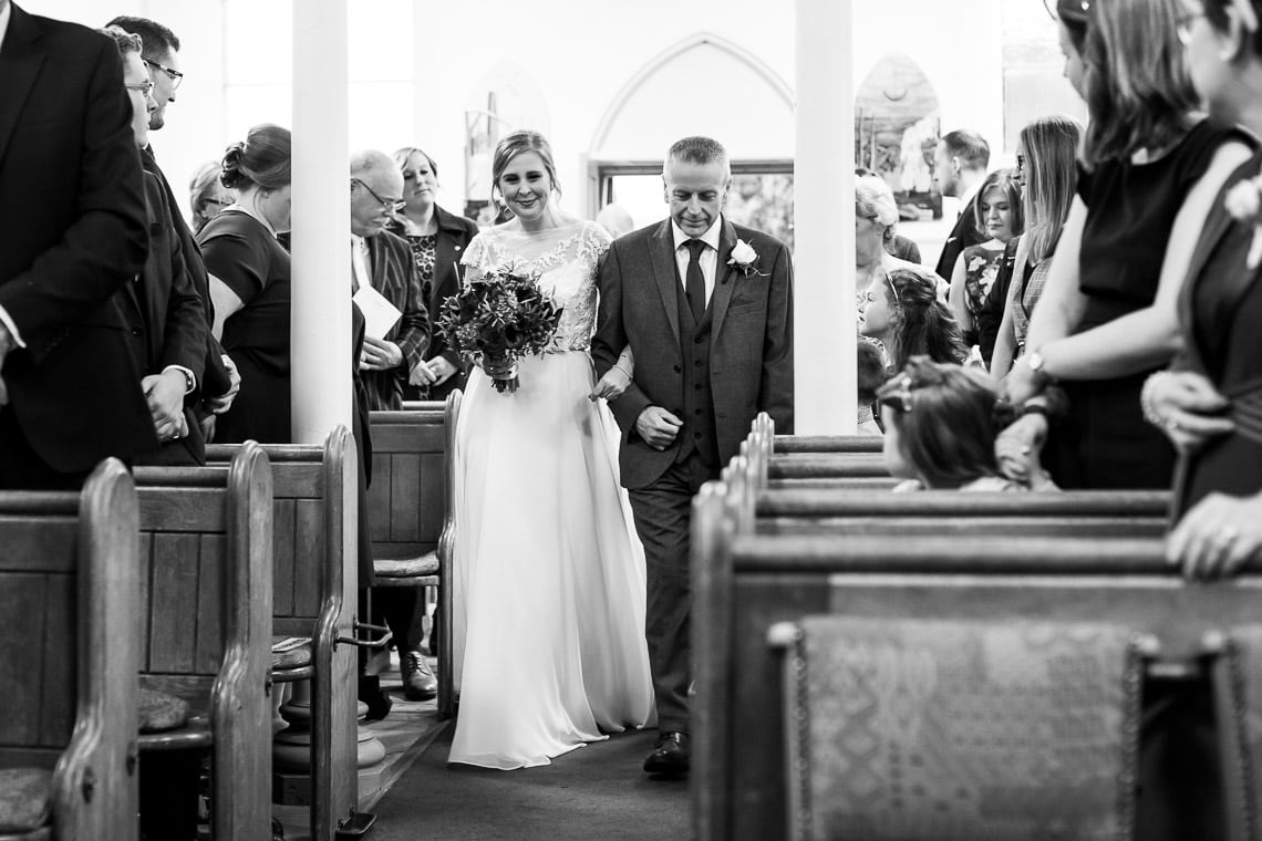 Liberton Kirk processional bride and father
