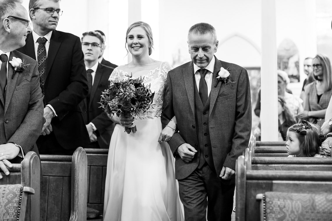 Liberton Kirk processional bride and father