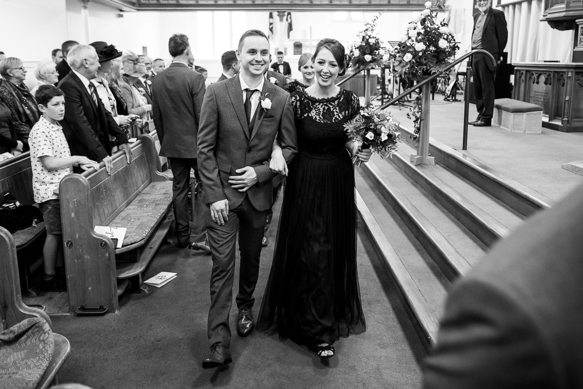 wedding recessional at Liberton Kirk