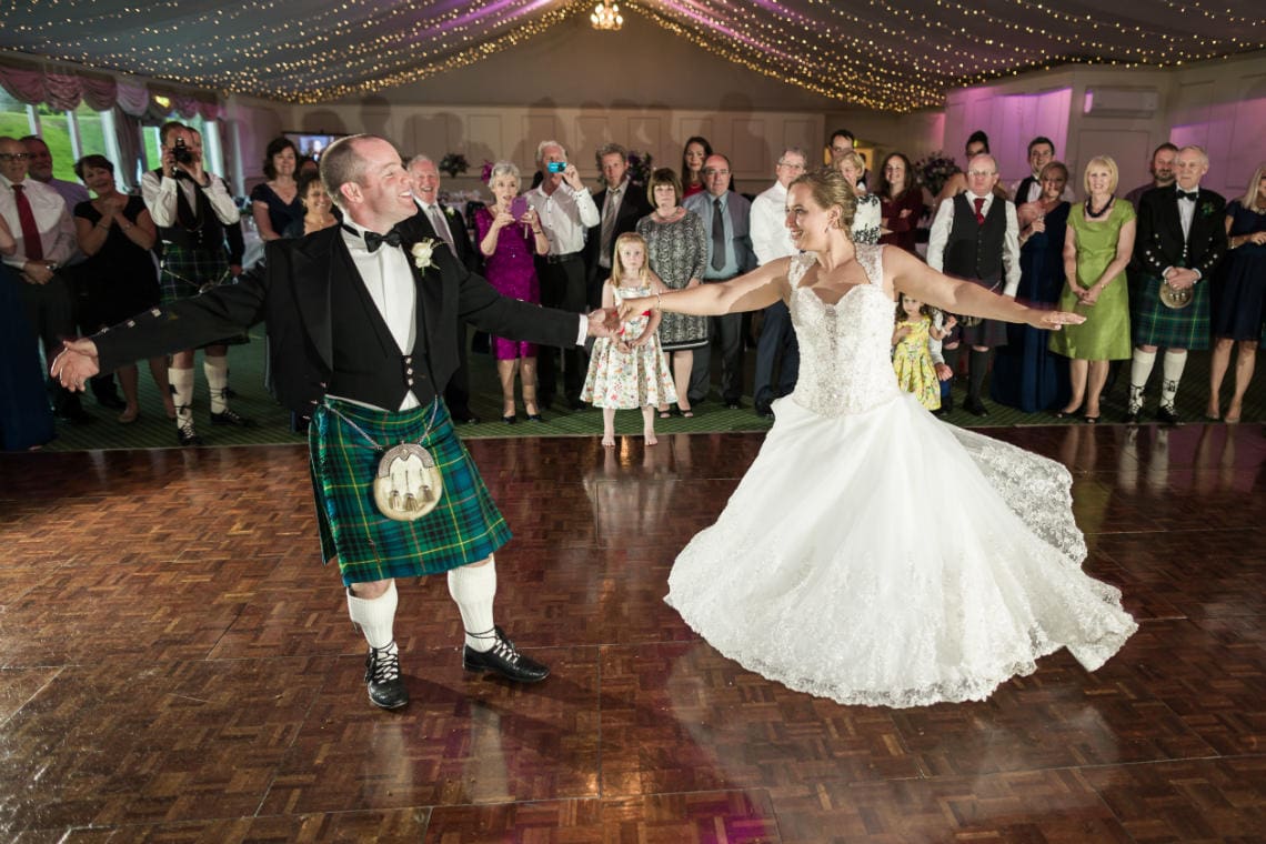 Pavilion newlyweds first dance on the dancefloor