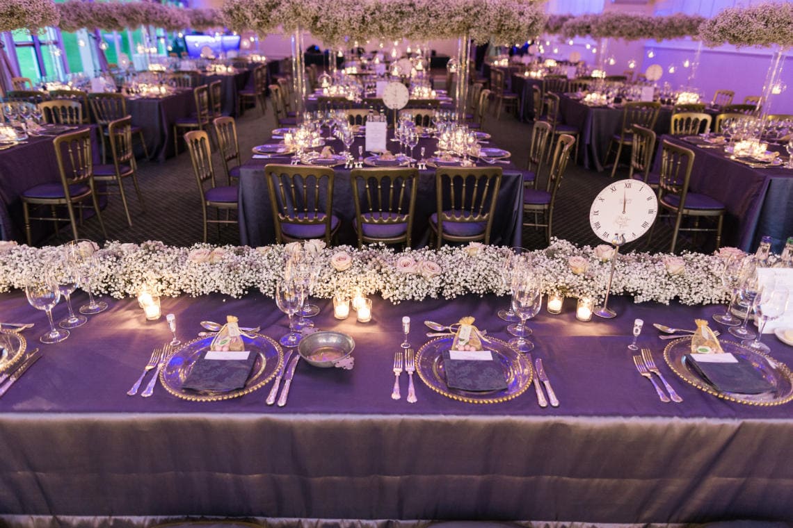 Pavilion top table place settings