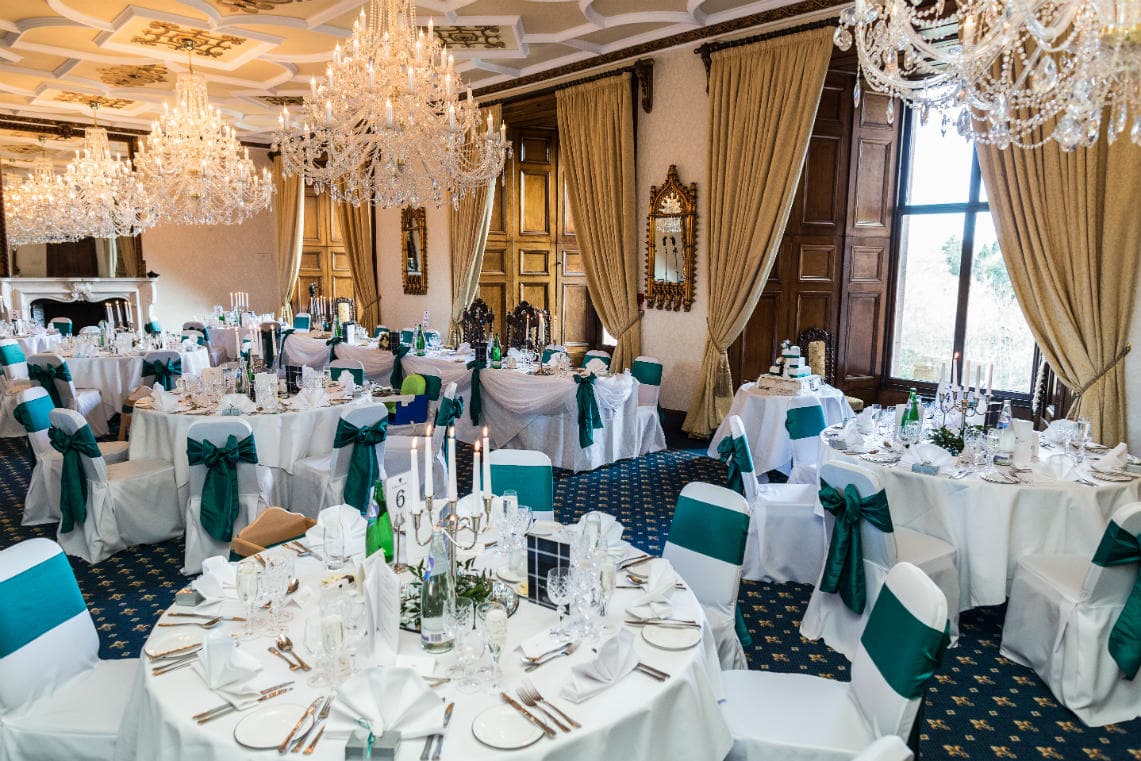 Ramsay Room - set up with round tables wide angle view
