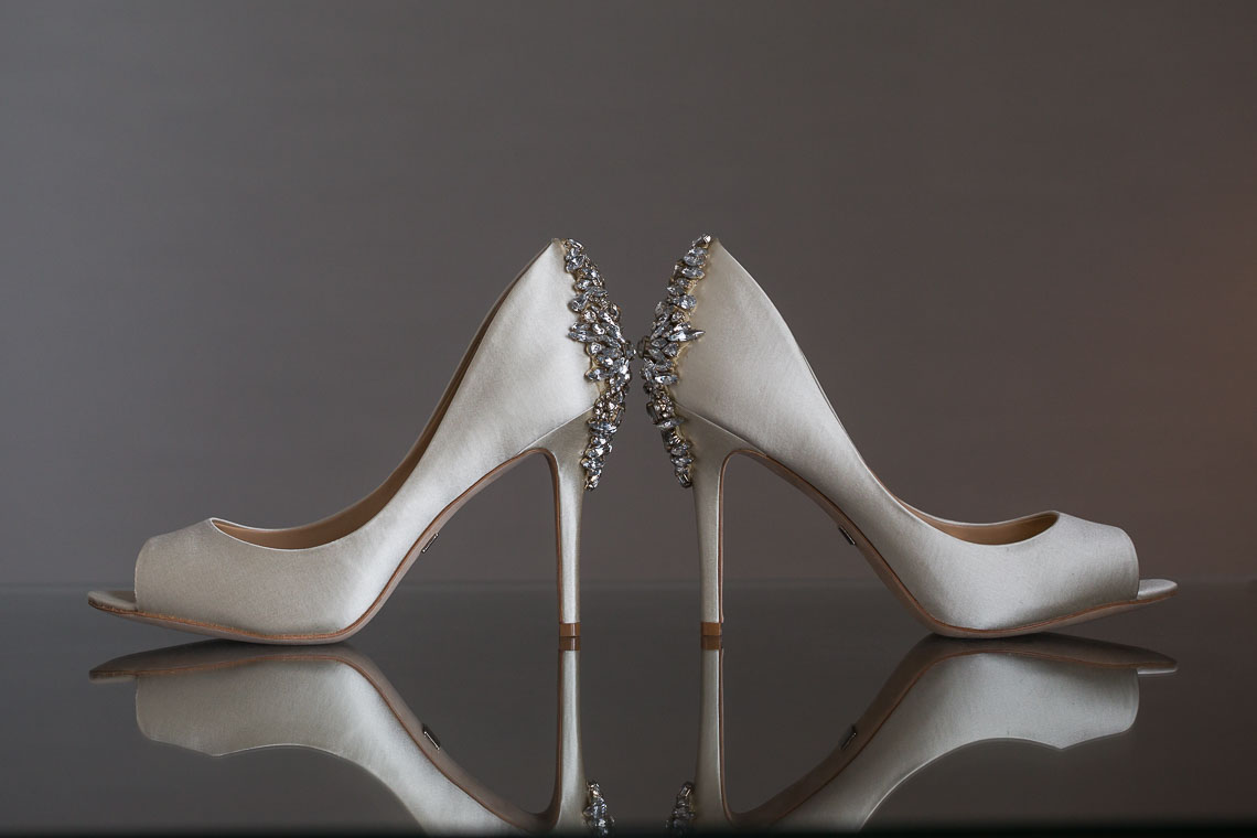 bridal shoes reflection