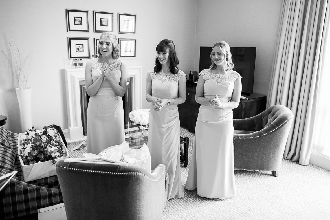 bridal reveal - bridesmaid's reaction