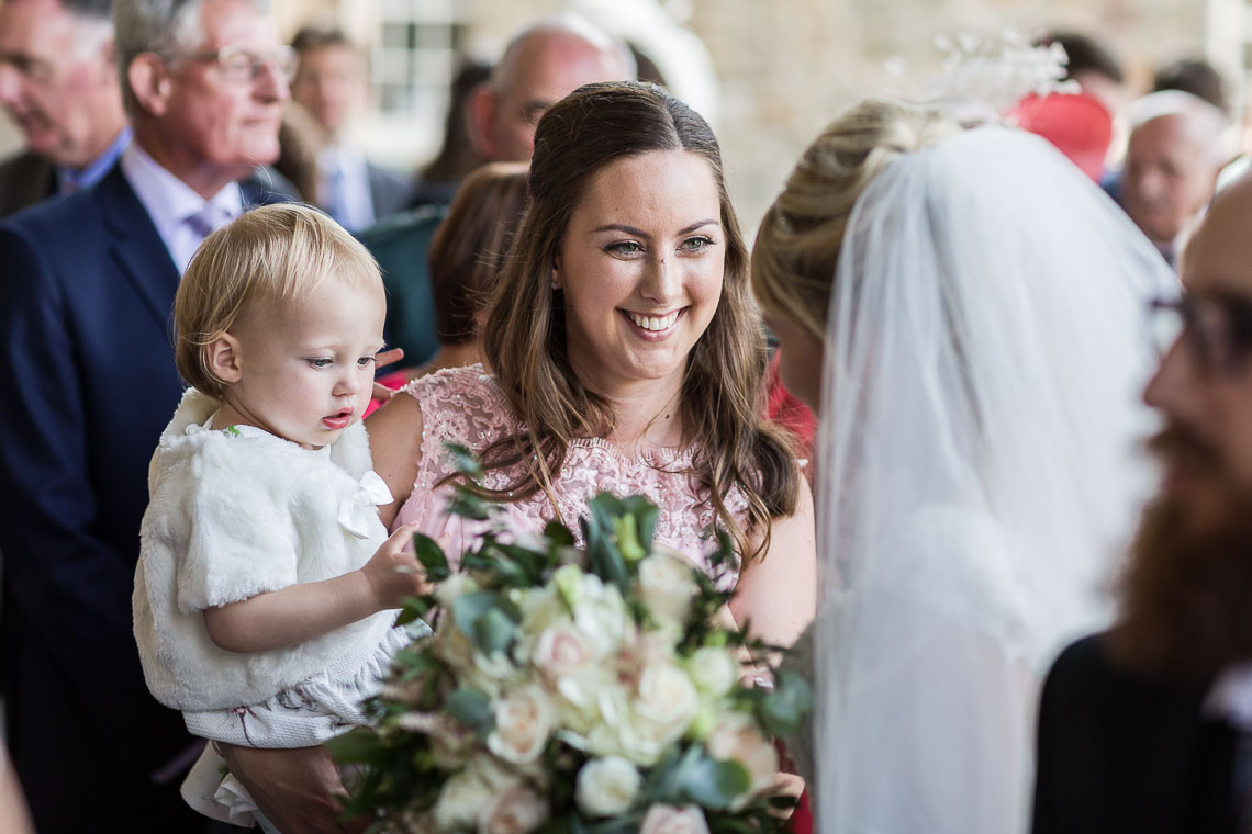 bride is congratulated