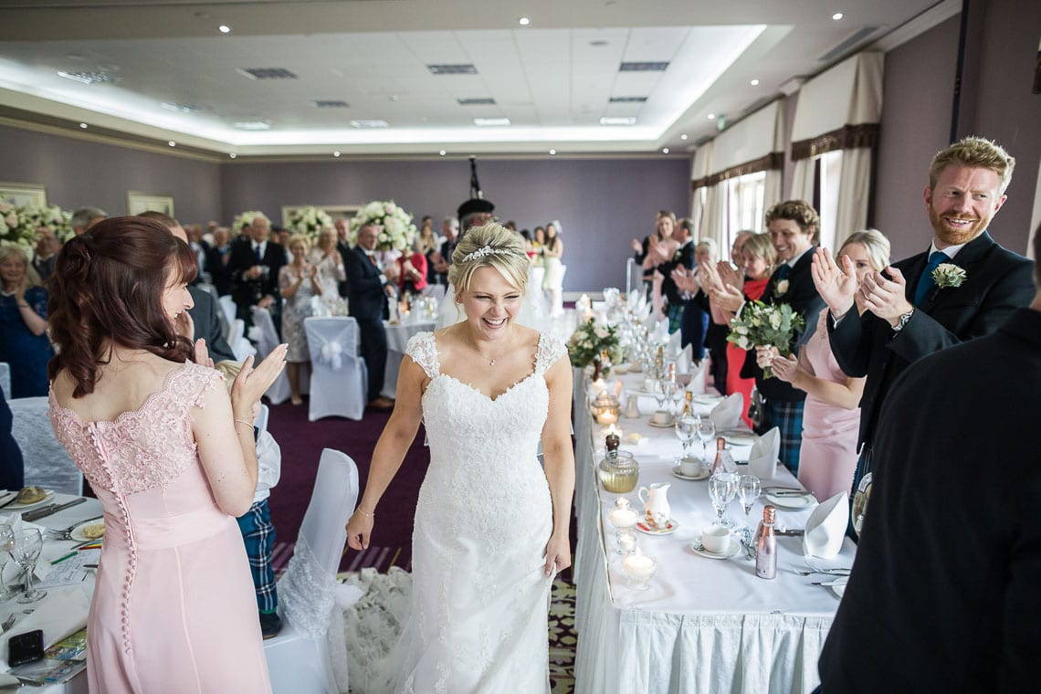 Robert Louis Stevenson Suite newlyweds piped to the top table