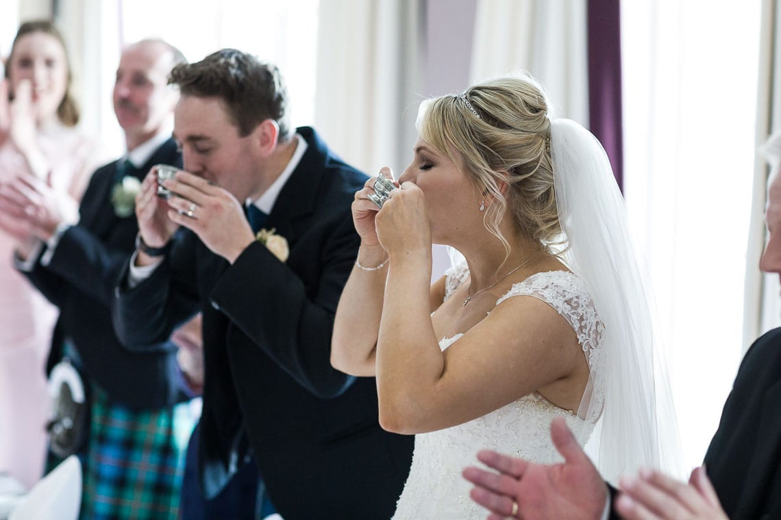Robert Louis Stevenson Suite piper toast to the newlyweds