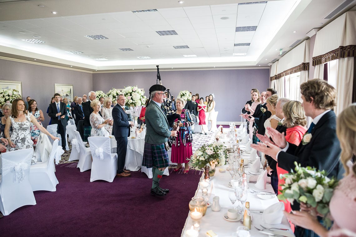 Robert Louis Stevenson Suite piper toast to the newlyweds