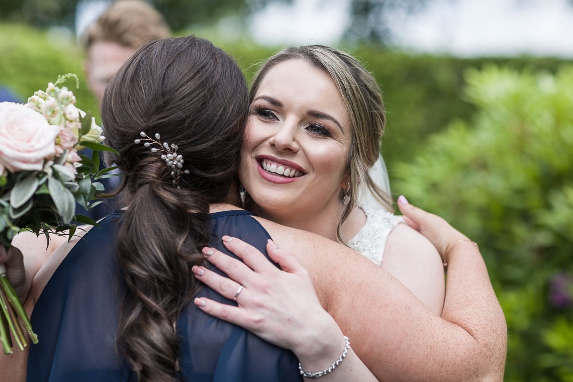bride congratulated by a guest