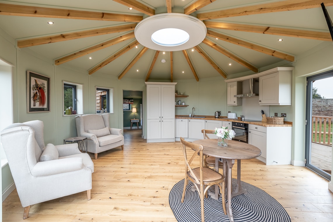 Treehouse living area with kitchen