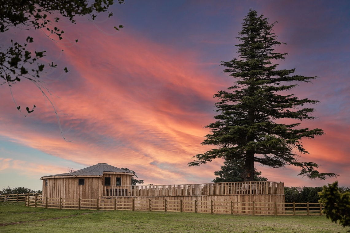 Treehouse external view sunset