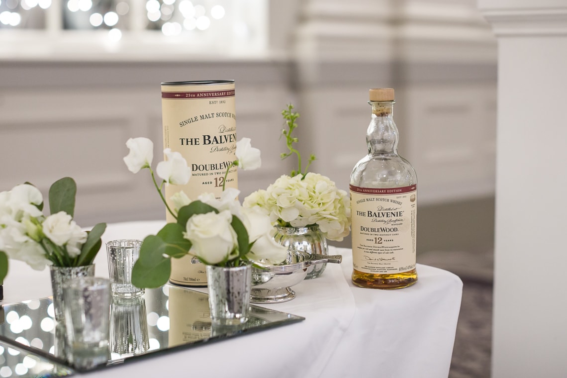 whisky on the ceremony table